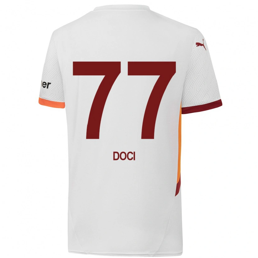 Danxen Niño Camiseta Megi Doci #77 Blanco Amarillo Rojo 2ª Equipación 2024/25 La Camisa México
