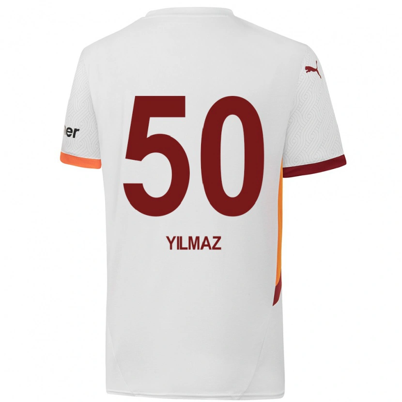 Danxen Niño Camiseta Jankat Yılmaz #50 Blanco Amarillo Rojo 2ª Equipación 2024/25 La Camisa México