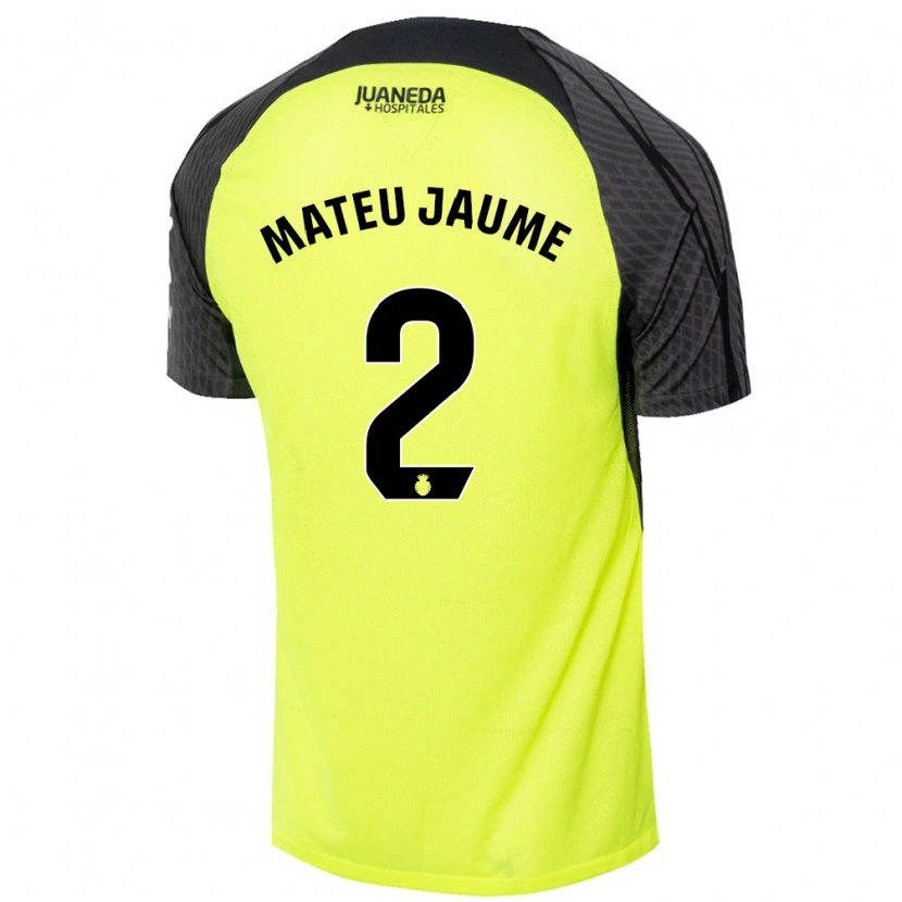 Danxen Niño Camiseta Mateu Morey #2 Verde Fluorescente Negro 2ª Equipación 2024/25 La Camisa México