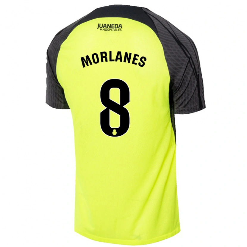 Danxen Niño Camiseta Manu Morlanes #8 Verde Fluorescente Negro 2ª Equipación 2024/25 La Camisa México