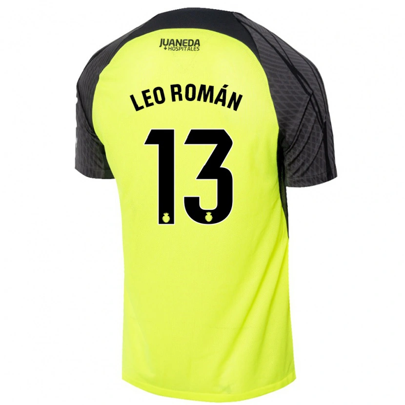 Danxen Niño Camiseta Leo Román #13 Verde Fluorescente Negro 2ª Equipación 2024/25 La Camisa México