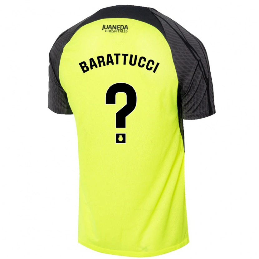 Danxen Niño Camiseta Nicolás Barattucci #0 Verde Fluorescente Negro 2ª Equipación 2024/25 La Camisa México