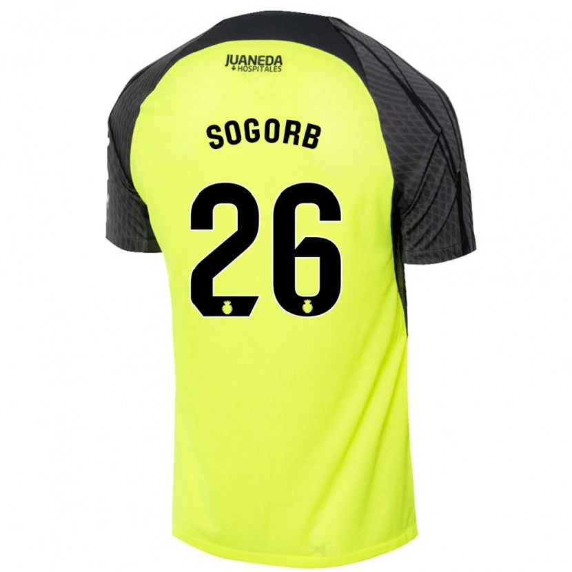Danxen Niño Camiseta Carles Sogorb #26 Verde Fluorescente Negro 2ª Equipación 2024/25 La Camisa México