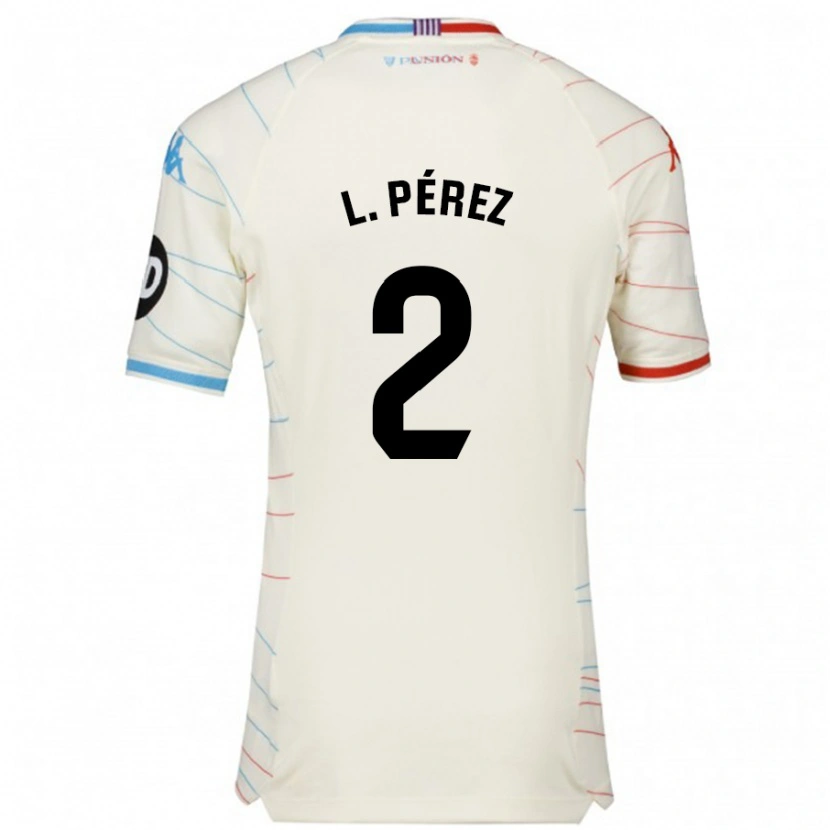 Danxen Niño Camiseta Luis Pérez #2 Blanco Rojo Azul 2ª Equipación 2024/25 La Camisa México
