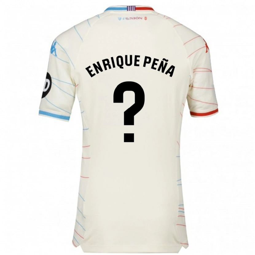 Danxen Niño Camiseta Enrique Peña #0 Blanco Rojo Azul 2ª Equipación 2024/25 La Camisa México