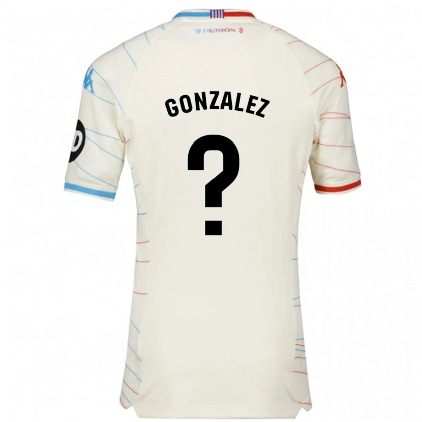 Danxen Niño Camiseta Santi González #0 Blanco Rojo Azul 2ª Equipación 2024/25 La Camisa México