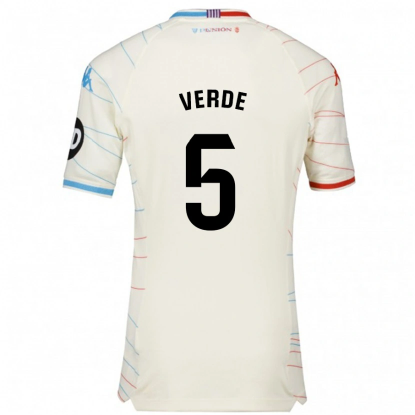 Danxen Niño Camiseta Adrián Verde #5 Blanco Rojo Azul 2ª Equipación 2024/25 La Camisa México
