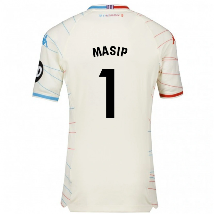 Danxen Niño Camiseta Jordi Masip #1 Blanco Rojo Azul 2ª Equipación 2024/25 La Camisa México