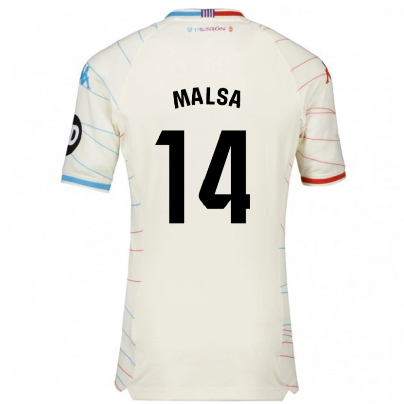 Danxen Niño Camiseta Mickaël Malsa #14 Blanco Rojo Azul 2ª Equipación 2024/25 La Camisa México