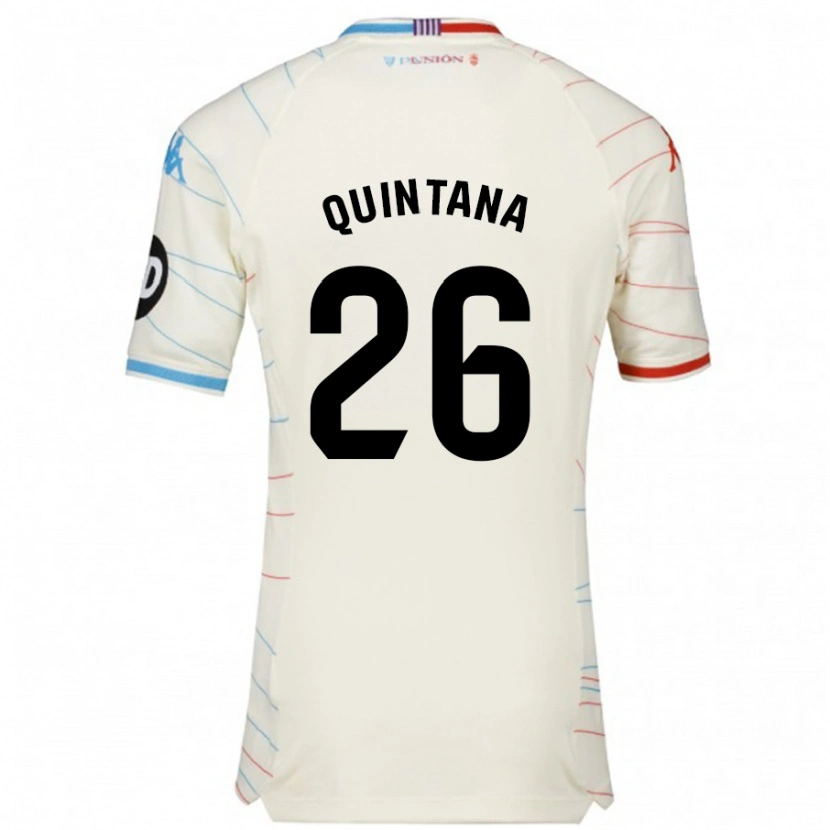 Danxen Niño Camiseta Alberto Quintana #26 Blanco Rojo Azul 2ª Equipación 2024/25 La Camisa México