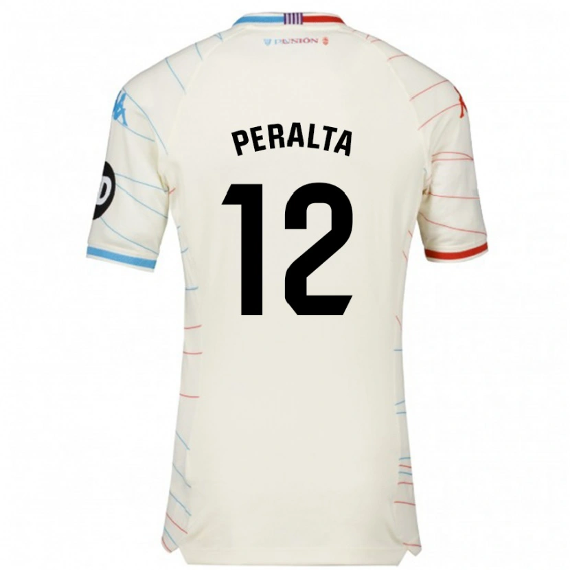 Danxen Niño Camiseta Fernando Peralta #12 Blanco Rojo Azul 2ª Equipación 2024/25 La Camisa México