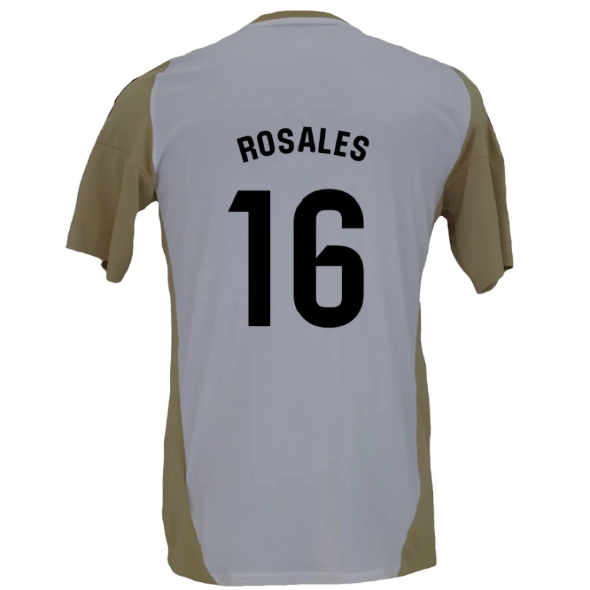 Danxen Niño Camiseta Diego Rosales #16 Marrón Blanco 2ª Equipación 2024/25 La Camisa México