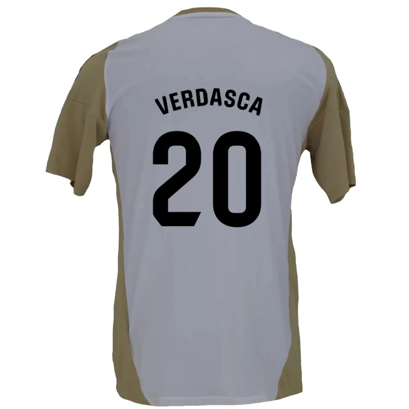 Danxen Niño Camiseta Diogo Verdasca #20 Marrón Blanco 2ª Equipación 2024/25 La Camisa México
