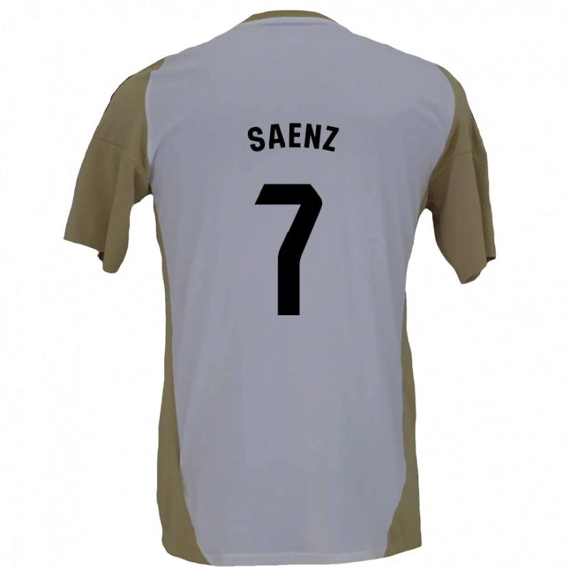 Danxen Niño Camiseta Raúl Sáenz #7 Marrón Blanco 2ª Equipación 2024/25 La Camisa México
