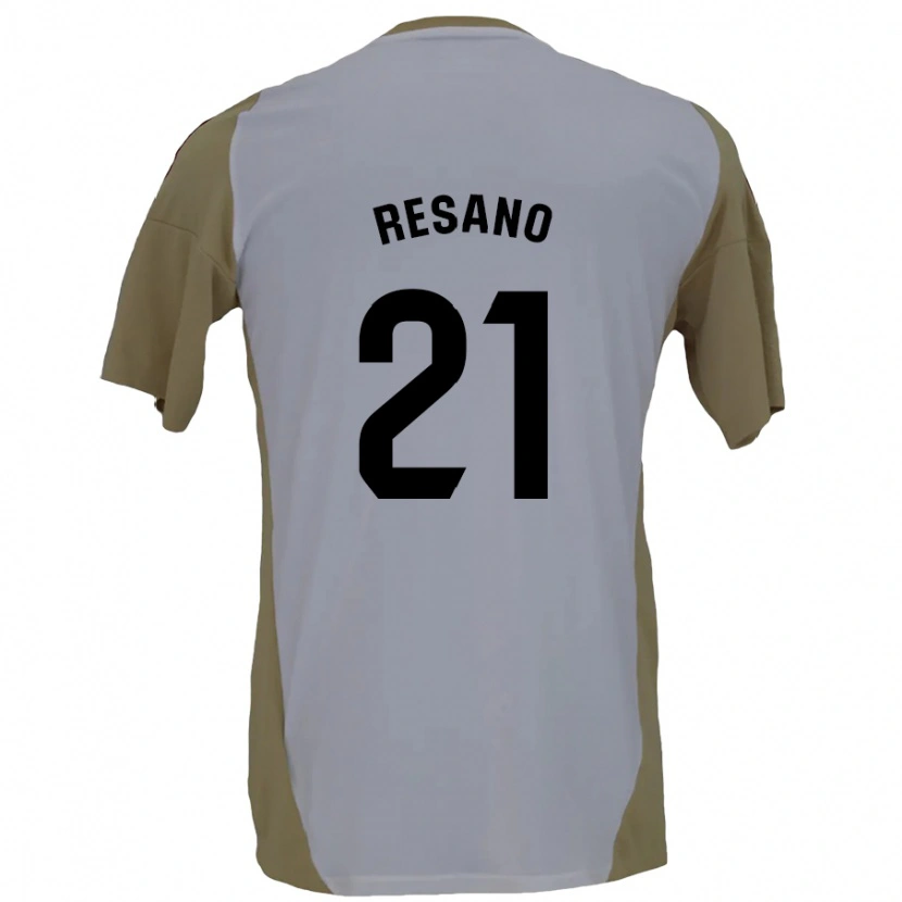 Danxen Niño Camiseta Xabier Resano #21 Marrón Blanco 2ª Equipación 2024/25 La Camisa México