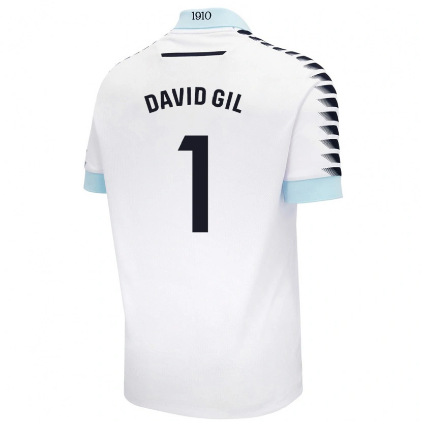 Danxen Niño Camiseta David Gil #1 Blanco Azul 2ª Equipación 2024/25 La Camisa México
