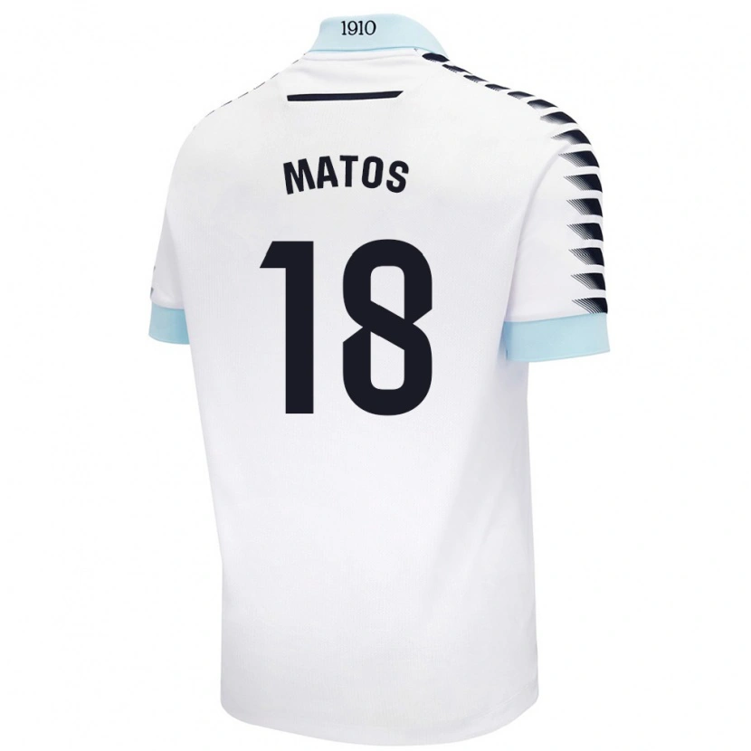 Danxen Niño Camiseta José Matos #18 Blanco Azul 2ª Equipación 2024/25 La Camisa México