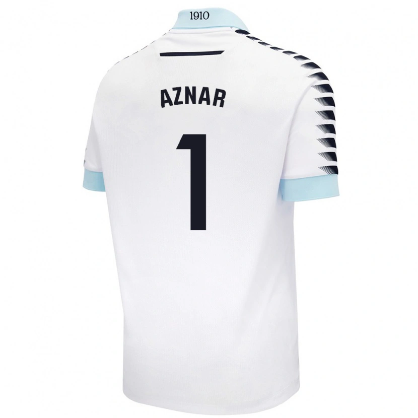 Danxen Niño Camiseta Victor Aznar #1 Blanco Azul 2ª Equipación 2024/25 La Camisa México