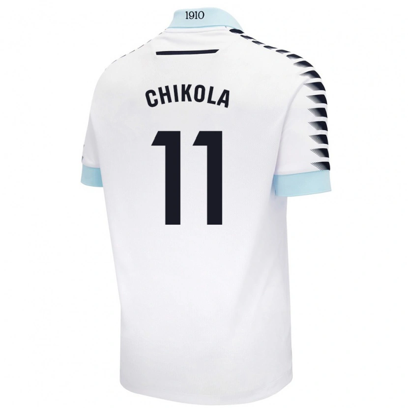 Danxen Niño Camiseta Peter Chikola #11 Blanco Azul 2ª Equipación 2024/25 La Camisa México