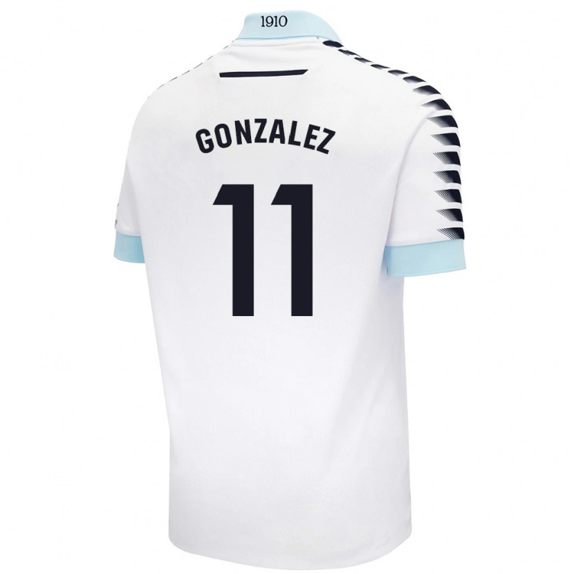 Danxen Niño Camiseta Chus González #11 Blanco Azul 2ª Equipación 2024/25 La Camisa México