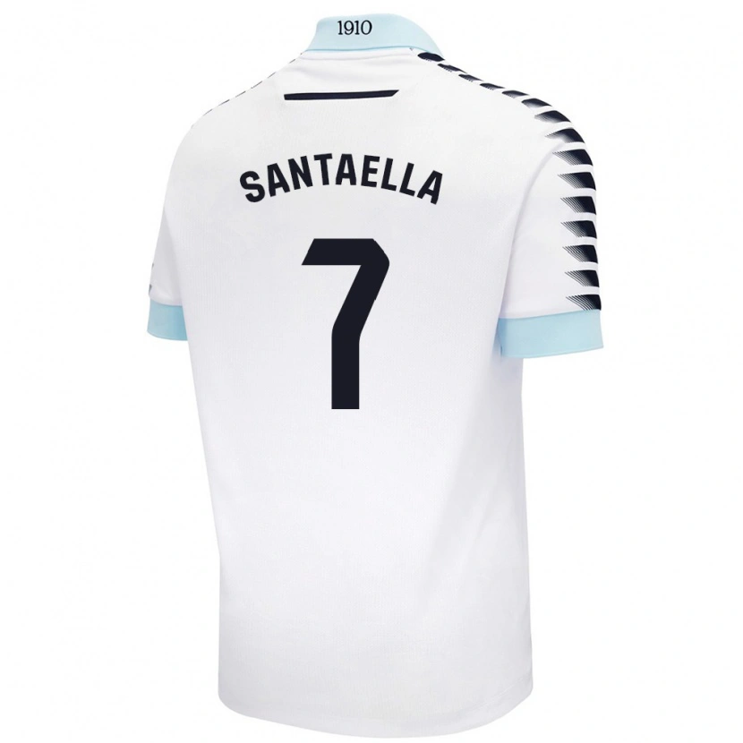 Danxen Niño Camiseta Natalia Santaella Picón #7 Blanco Azul 2ª Equipación 2024/25 La Camisa México
