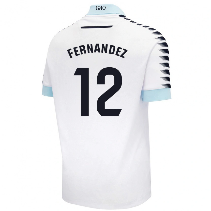 Danxen Niño Camiseta Sandra Fernández León #12 Blanco Azul 2ª Equipación 2024/25 La Camisa México
