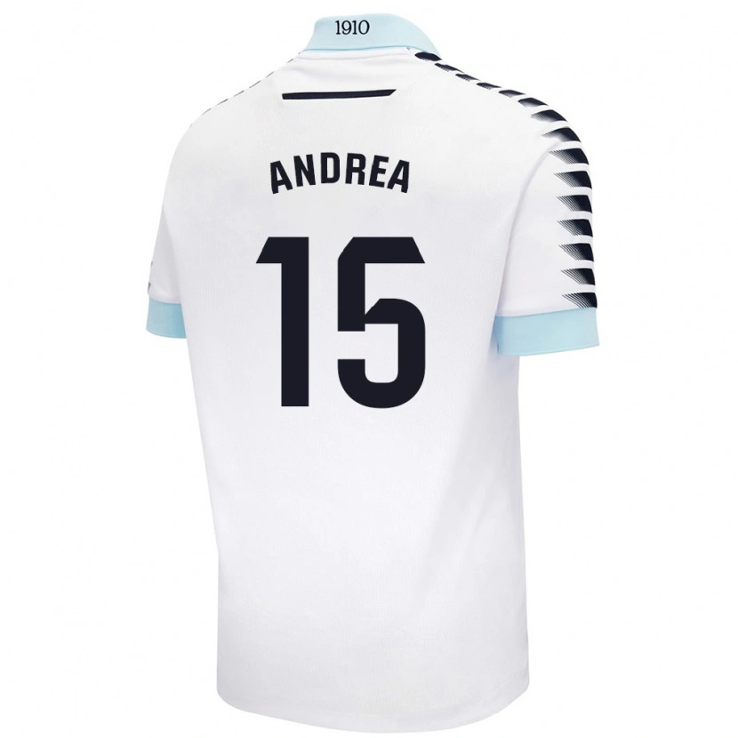 Danxen Niño Camiseta Andrea Sánchez Moreno #15 Blanco Azul 2ª Equipación 2024/25 La Camisa México