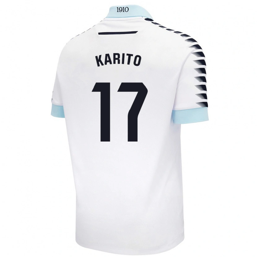 Danxen Niño Camiseta Carolina De Los Santos Mellado #17 Blanco Azul 2ª Equipación 2024/25 La Camisa México