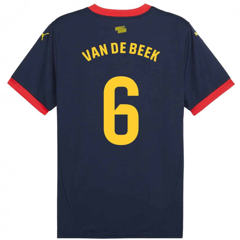 Danxen Niño Camiseta Donny Van De Beek #6 Azul Marino Rojo 2ª Equipación 2024/25 La Camisa México