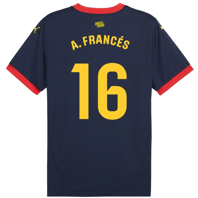 Danxen Niño Camiseta Alejandro Francés #16 Azul Marino Rojo 2ª Equipación 2024/25 La Camisa México