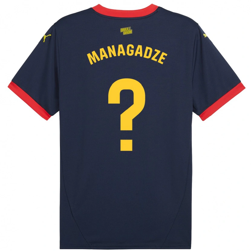 Danxen Niño Camiseta Luka Managadze #0 Azul Marino Rojo 2ª Equipación 2024/25 La Camisa México