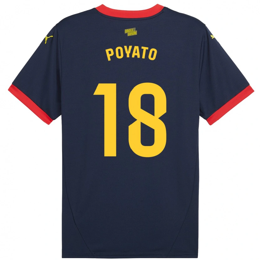 Danxen Niño Camiseta Marina Poyato #18 Azul Marino Rojo 2ª Equipación 2024/25 La Camisa México