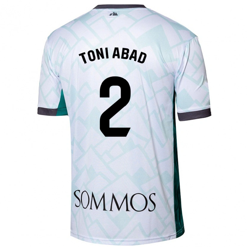 Danxen Niño Camiseta Toni Abad #2 Blanco Verde 2ª Equipación 2024/25 La Camisa México