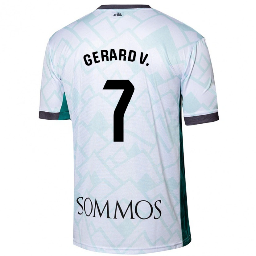 Danxen Niño Camiseta Gerard Valentín #7 Blanco Verde 2ª Equipación 2024/25 La Camisa México