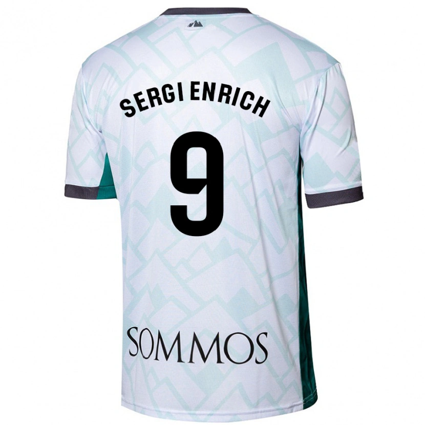 Danxen Niño Camiseta Sergi Enrich #9 Blanco Verde 2ª Equipación 2024/25 La Camisa México
