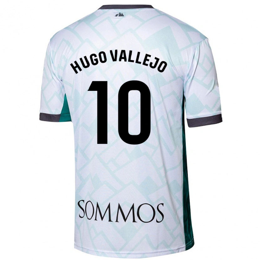 Danxen Niño Camiseta Hugo Vallejo #10 Blanco Verde 2ª Equipación 2024/25 La Camisa México