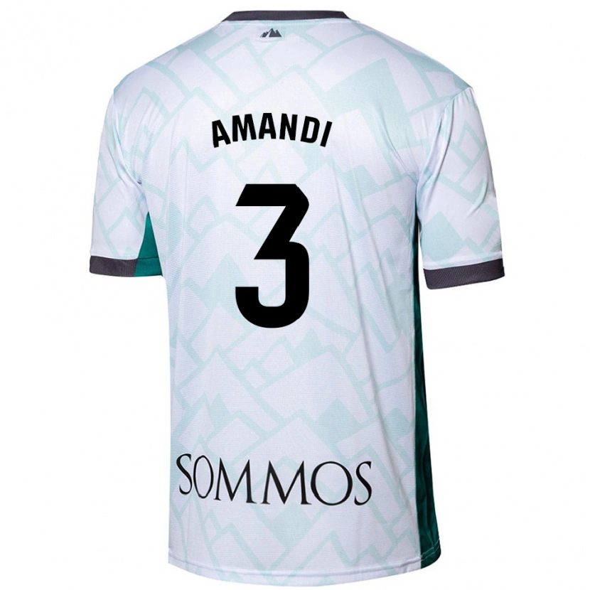 Danxen Niño Camiseta Iván Amandi #3 Blanco Verde 2ª Equipación 2024/25 La Camisa México