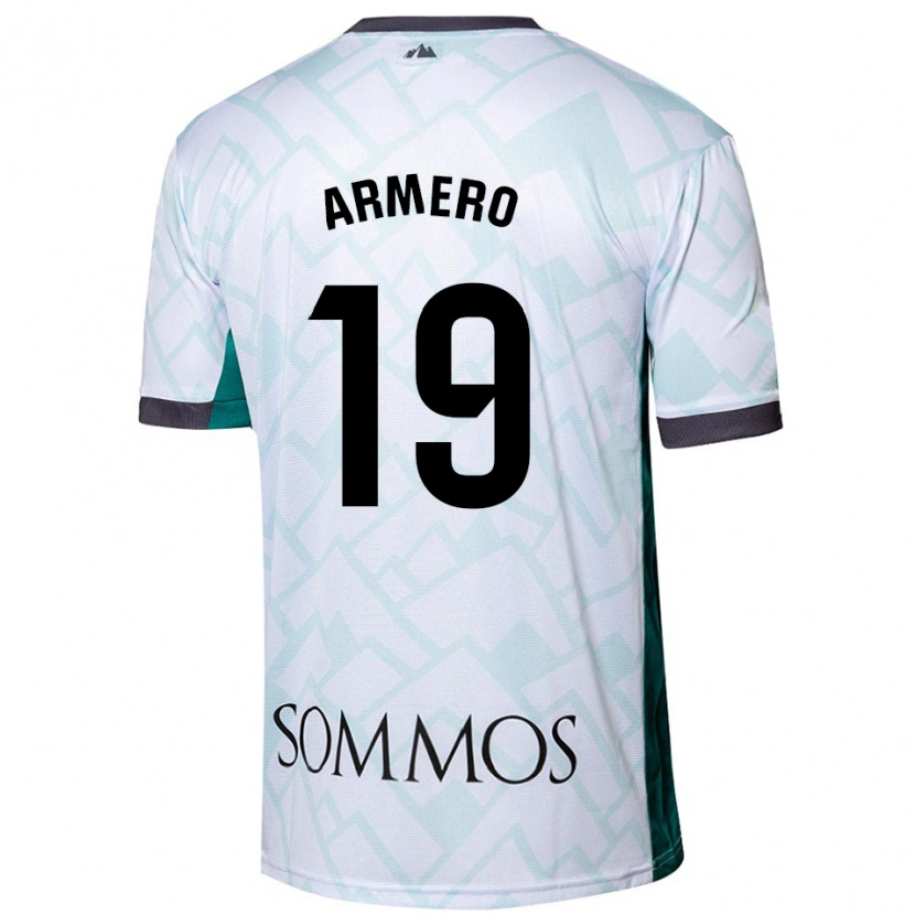 Danxen Niño Camiseta Sergi Armero #19 Blanco Verde 2ª Equipación 2024/25 La Camisa México