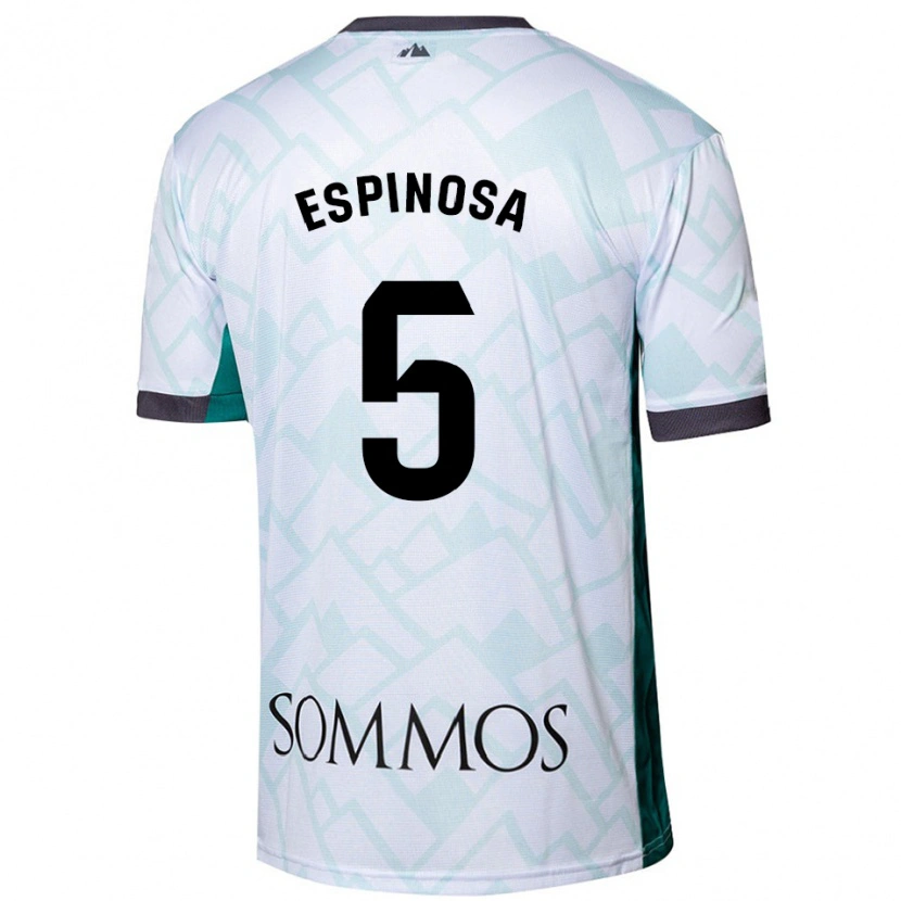 Danxen Niño Camiseta Diego Espinosa #5 Blanco Verde 2ª Equipación 2024/25 La Camisa México