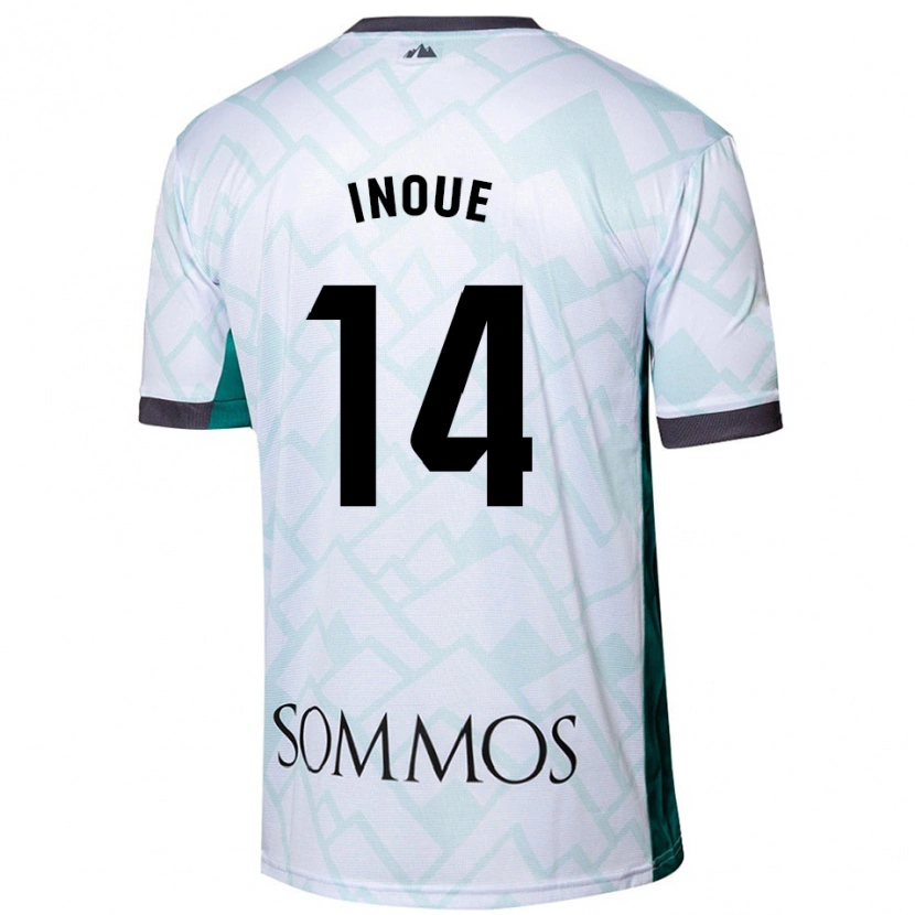 Danxen Niño Camiseta Moe Inoue #14 Blanco Verde 2ª Equipación 2024/25 La Camisa México