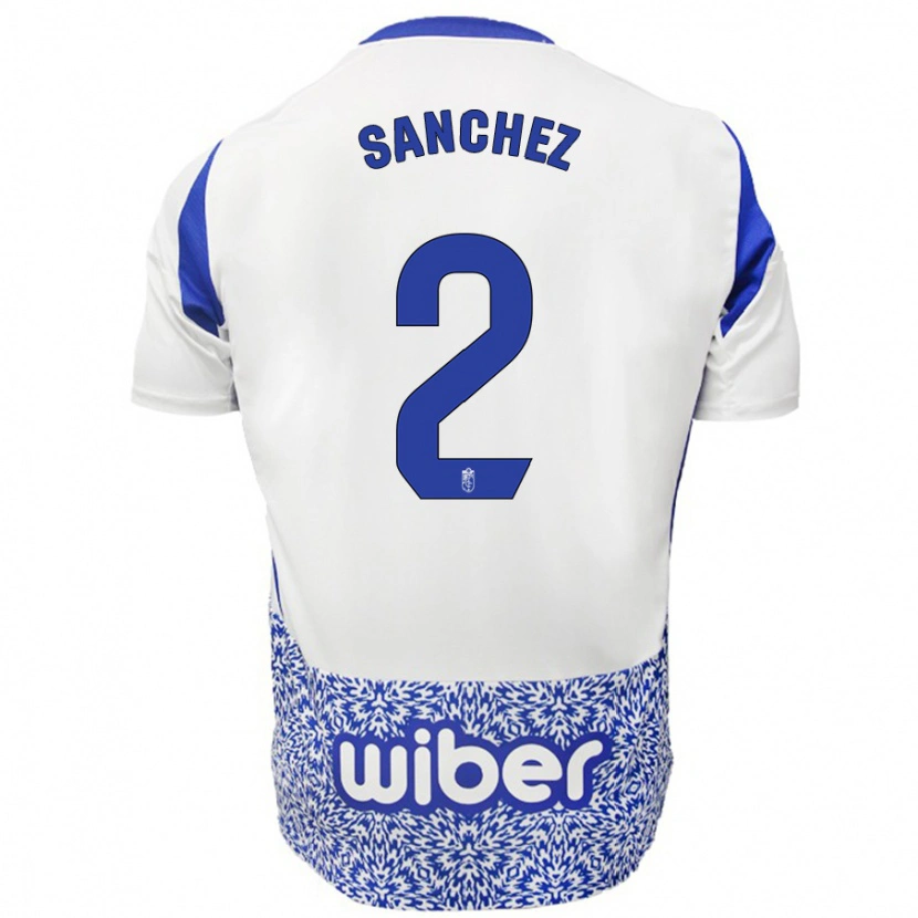 Danxen Niño Camiseta Rubén Sánchez #2 Blanco Azul 2ª Equipación 2024/25 La Camisa México