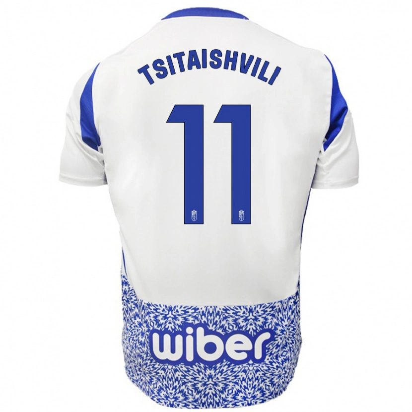 Danxen Niño Camiseta Georgiy Tsitaishvili #11 Blanco Azul 2ª Equipación 2024/25 La Camisa México