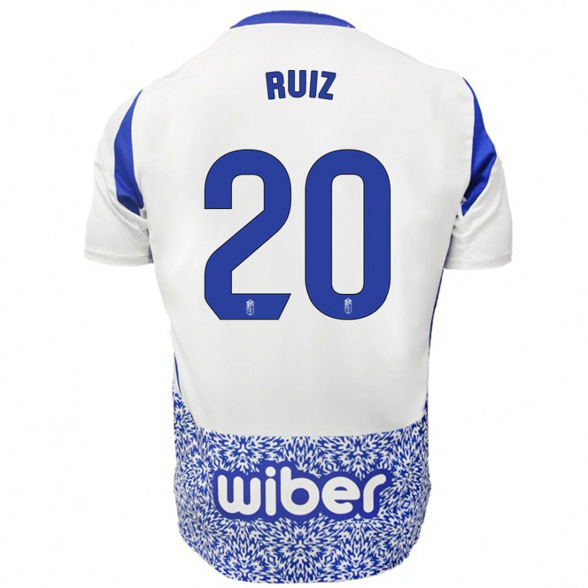 Danxen Niño Camiseta Sergio Ruiz #20 Blanco Azul 2ª Equipación 2024/25 La Camisa México