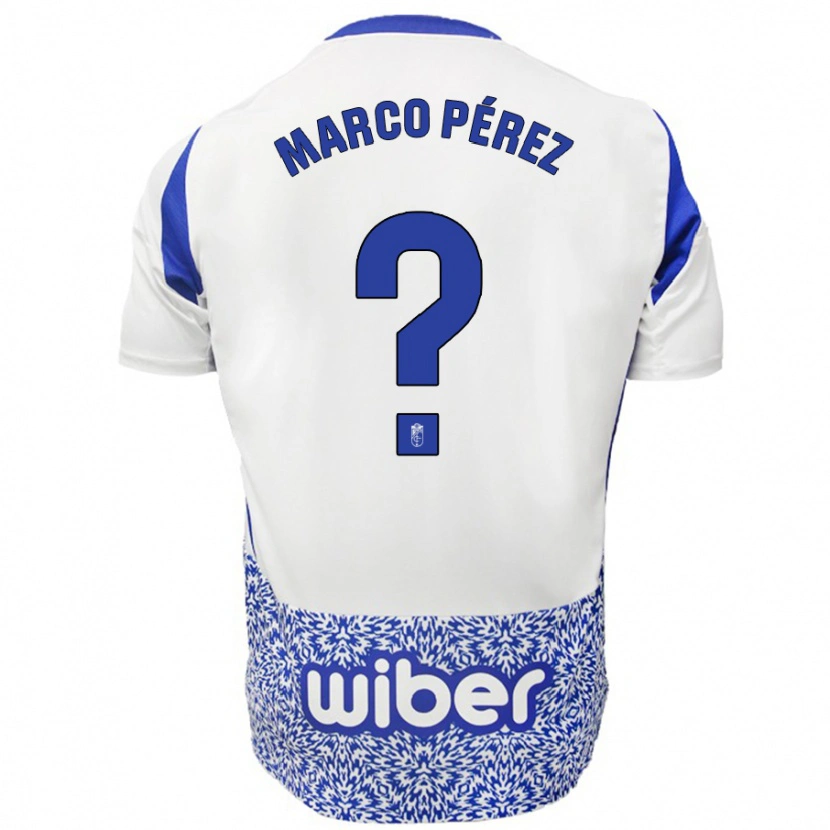Danxen Niño Camiseta Marco Pérez #0 Blanco Azul 2ª Equipación 2024/25 La Camisa México