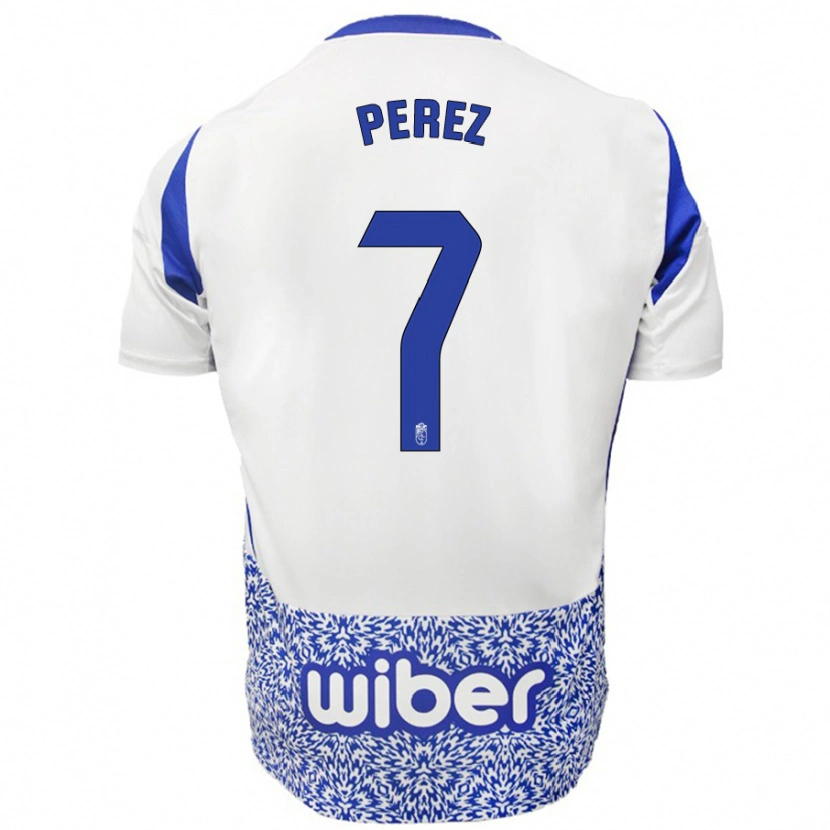 Danxen Niño Camiseta Laura Pérez #7 Blanco Azul 2ª Equipación 2024/25 La Camisa México