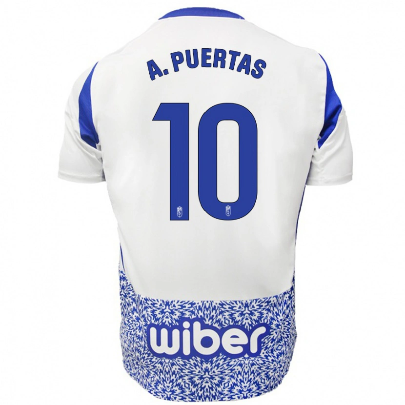 Danxen Niño Camiseta Antonio Puertas #10 Blanco Azul 2ª Equipación 2024/25 La Camisa México