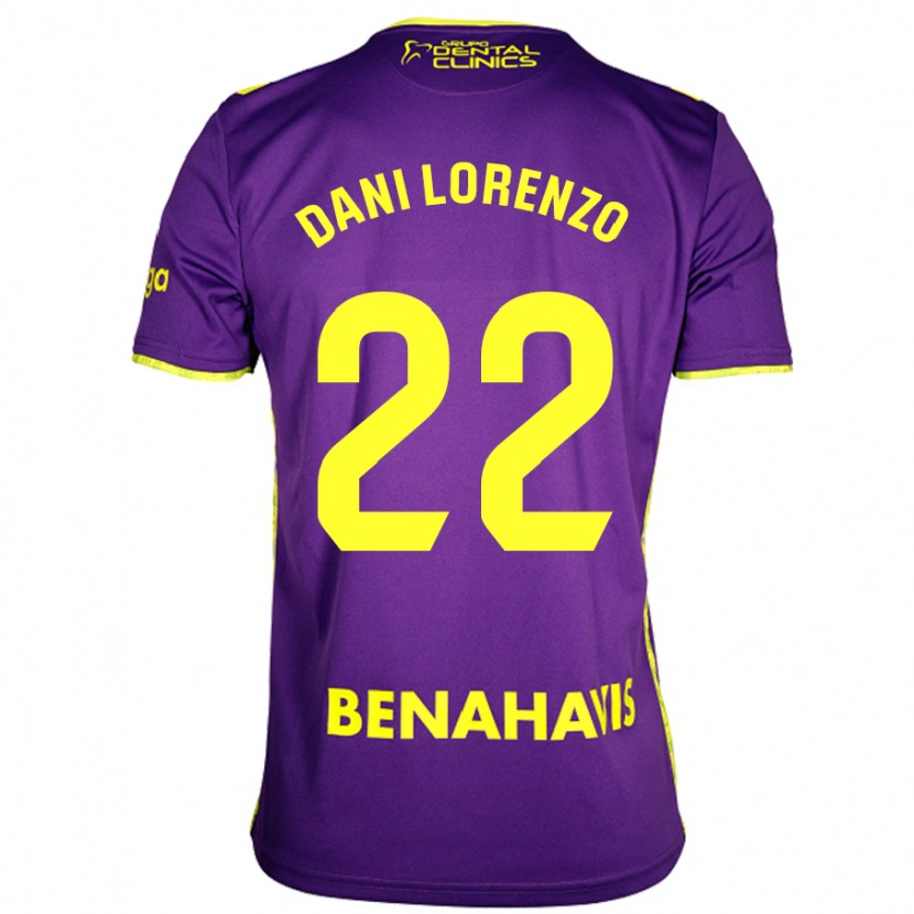 Danxen Niño Camiseta Dani Lorenzo #22 Púrpura Amarillo 2ª Equipación 2024/25 La Camisa México