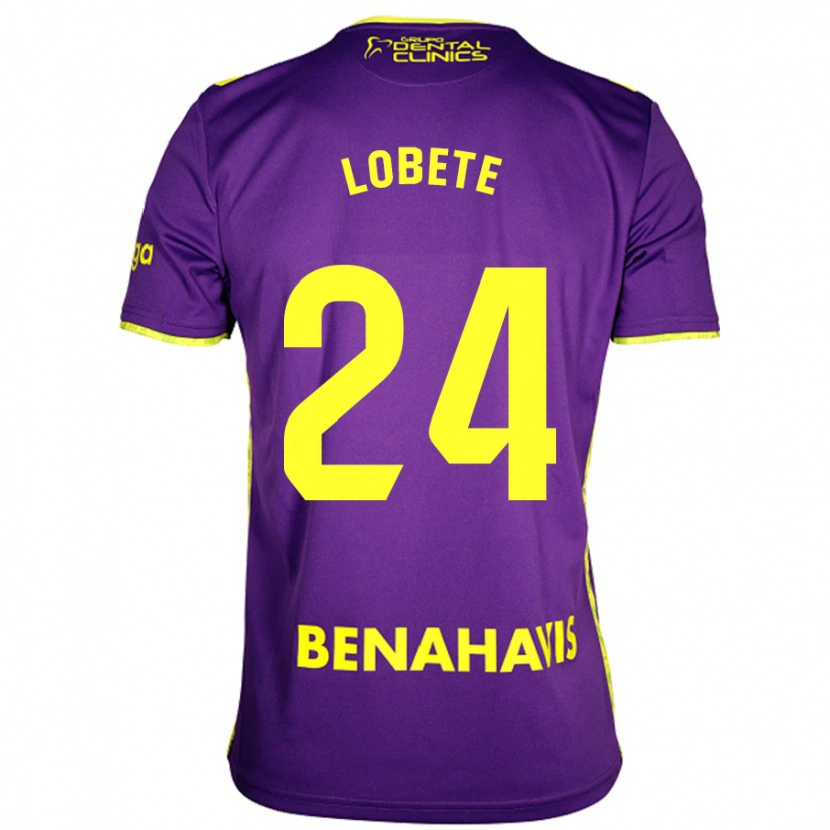 Danxen Niño Camiseta Julen Lobete #24 Púrpura Amarillo 2ª Equipación 2024/25 La Camisa México