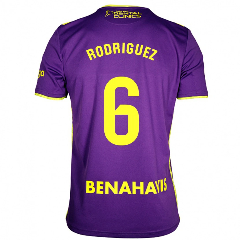 Danxen Niño Camiseta Rafa Rodríguez #6 Púrpura Amarillo 2ª Equipación 2024/25 La Camisa México