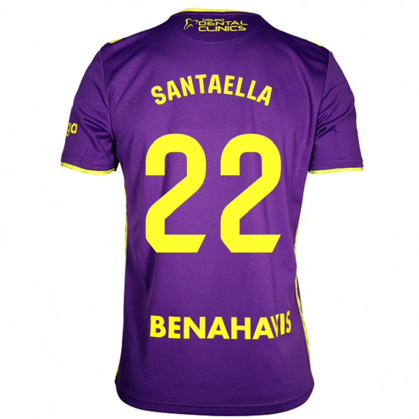 Danxen Niño Camiseta Miguel Ángel Santaella #22 Púrpura Amarillo 2ª Equipación 2024/25 La Camisa México
